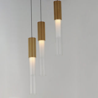 ET2 E11013 Reeds 3 Light 12"W LED Suspension Multi Light Pendant - Gold