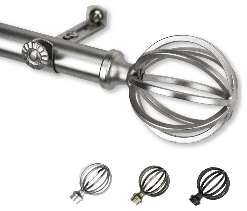Crate 13/16" Diameter Curtain Rod, Satin Nickel, 18-28"