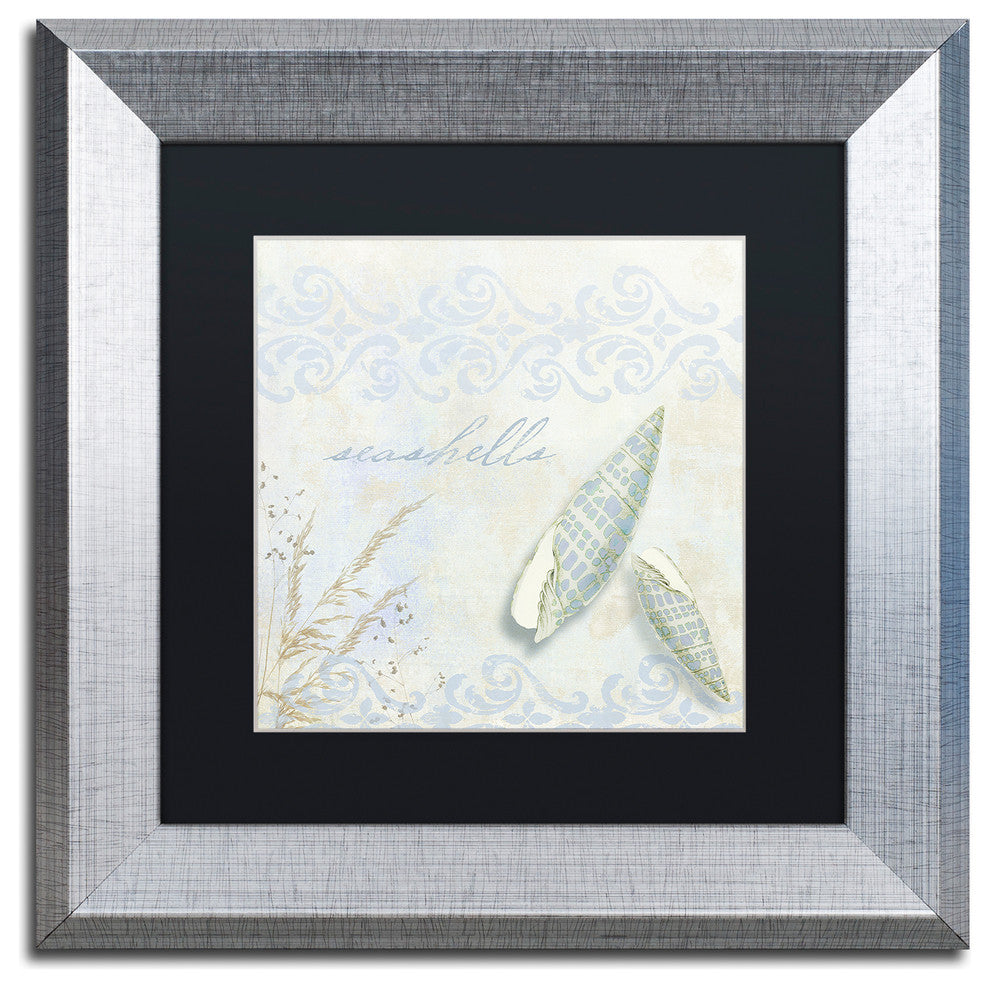 Color Bakery 'She Sells Seashells II', Silver Frame, Black Mat, 11x11