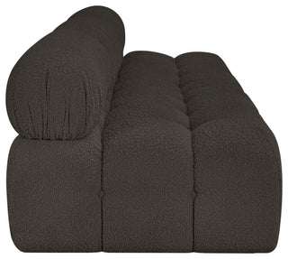 Ames Boucle Fabric Modular Sofa, Brown, 3-Piece: 3 Armless Chair