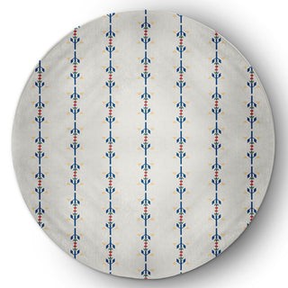 Jodhpur Stripe Spring Chenille Rug, Dark Cobalt Blue, 5' Round