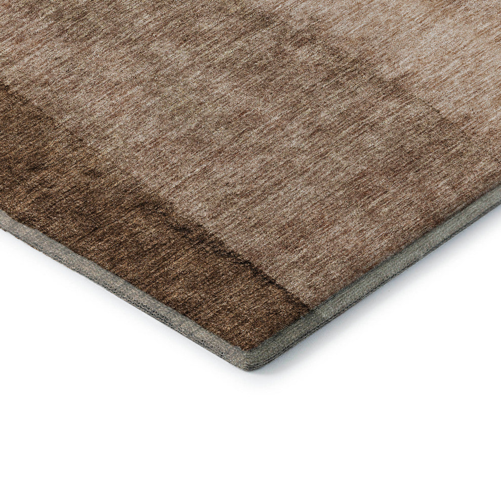 Premium Machine Washable Mayfield AMF690 Brown 8' x 8' Round Rug