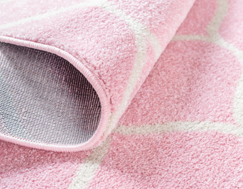 Rug Unique Loom Trellis Frieze Pink Square 6' 0 x 6' 0