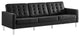 Loft Tufted Upholstered Faux Leather Sofa - Silver Black