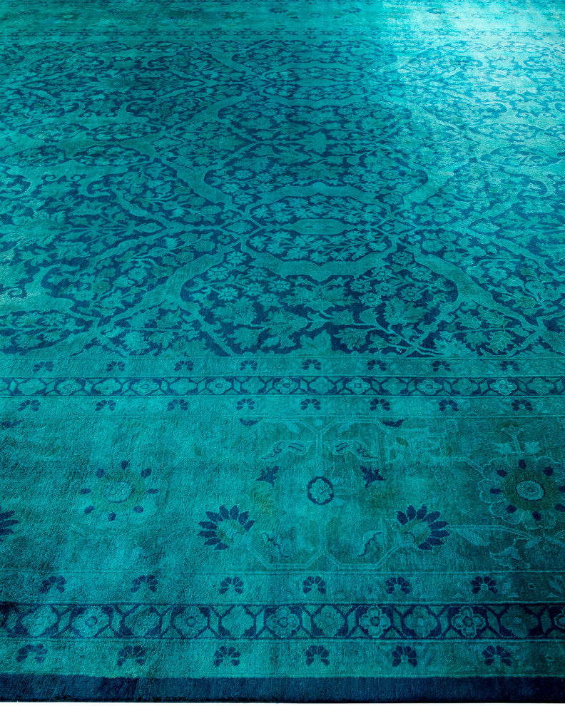 Vibrance, One-of-a-Kind Handmade Area Rug Blue, 15'5"x11'10"