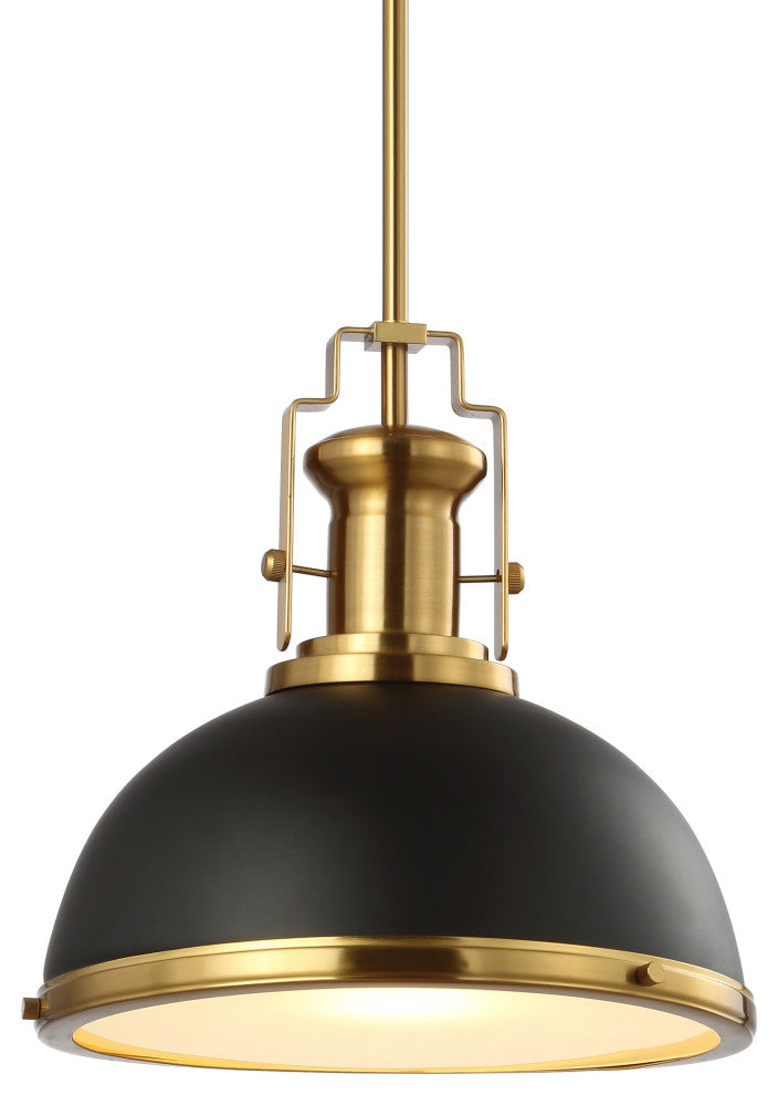 Homer 13"W LED Pendant - Black / Brass Gold