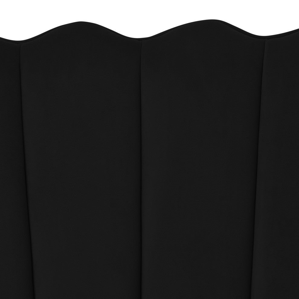 Nicole Miller Carmello Upholstered Loveseat, Velvet, Black