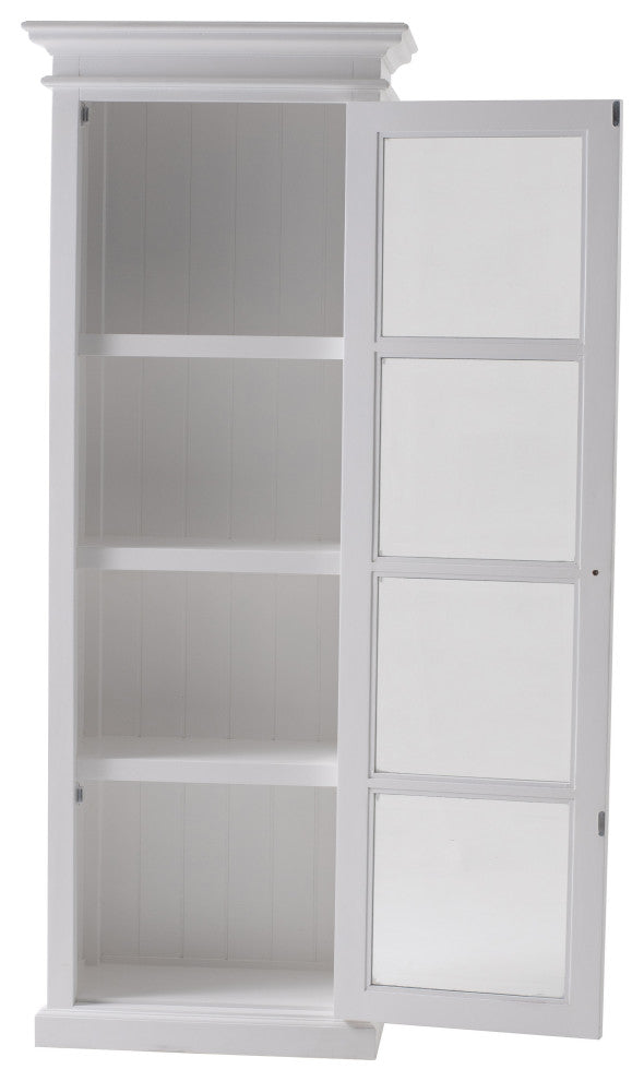 Classic White and Glass Door Storage Cabinet