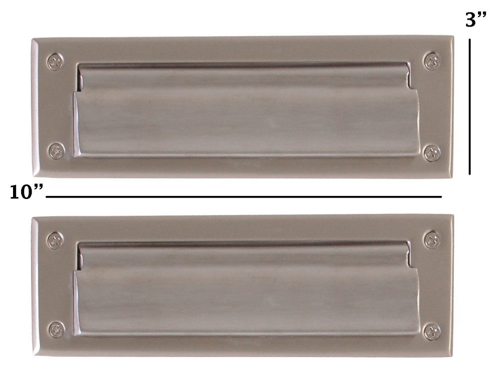 Mail Slot 3"x10", Satin Nickel