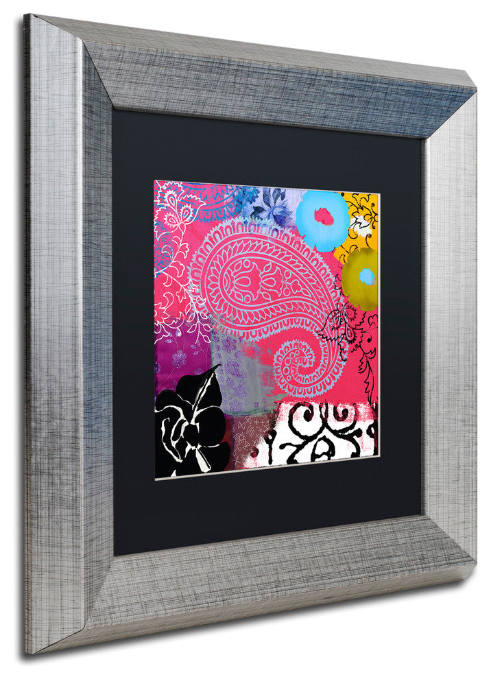 Color Bakery ''Bali III'' Matted Framed Art, Silver Frame, Black Mat, 11x11