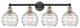 Athens Deco Swirl 4 Light Bathroom Vanity Light, Black Antique Brass, Clear