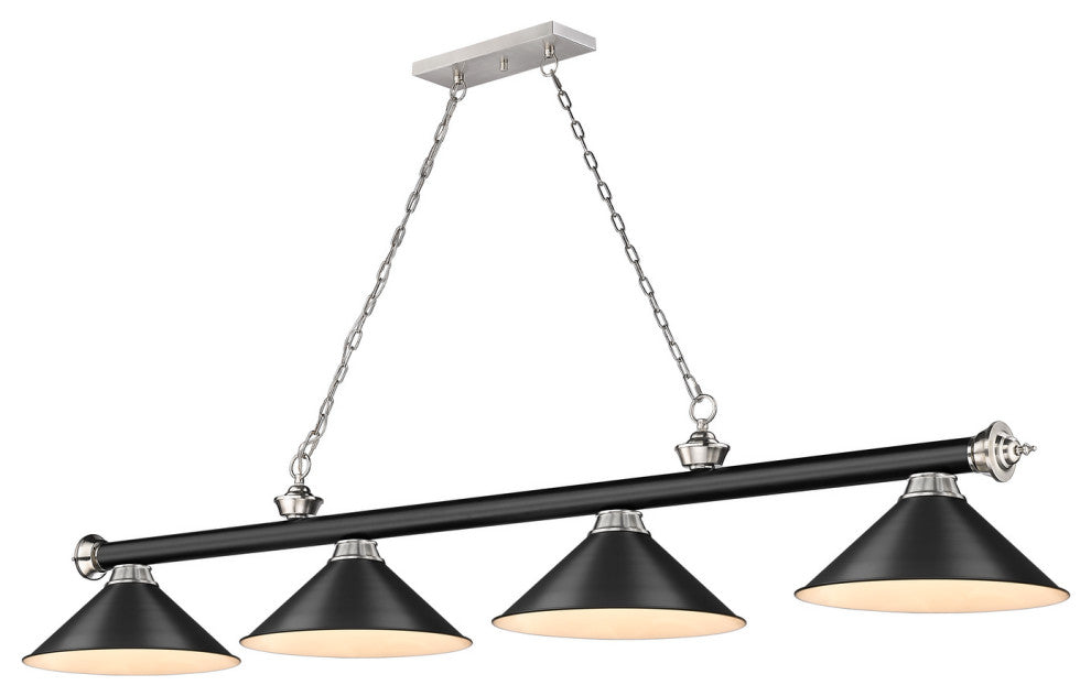 Zlite 2306-4MB-BN-MB15 4-Light Billiard, Matte Black