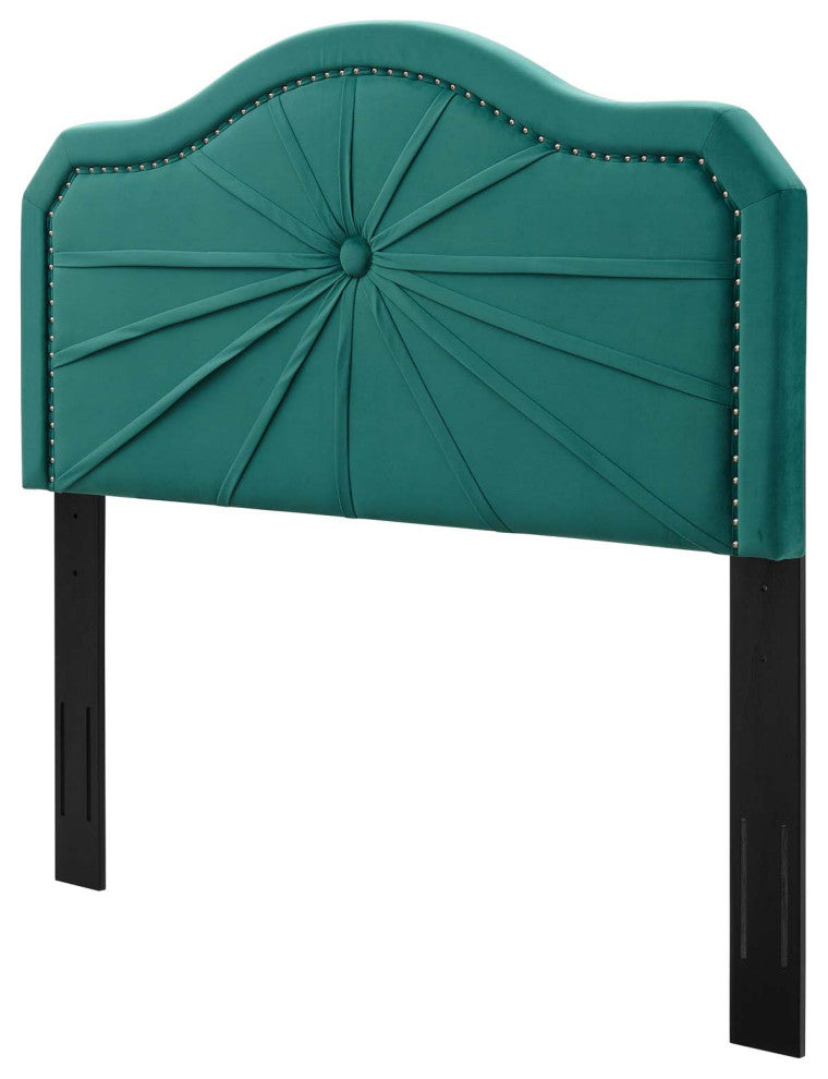 Headboard, King Size, Velvet, Teal Blue, Modern Contemporary, Bedroom Master