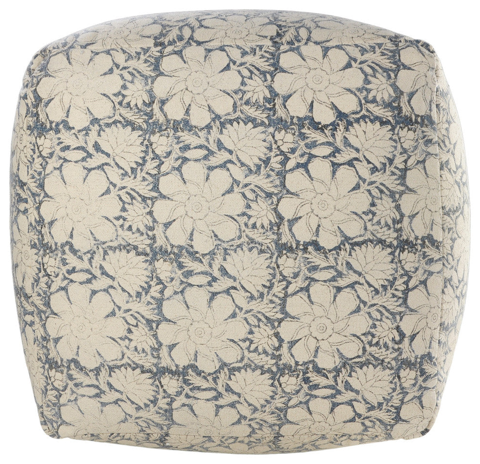 Bohemian Cottage Floral Cube Pouf