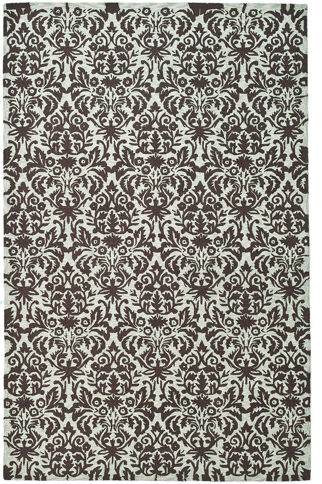 Safavieh Chelsea hk368c Damask Rug, Sage/Chocolate, 2'6"x8'0" Runner