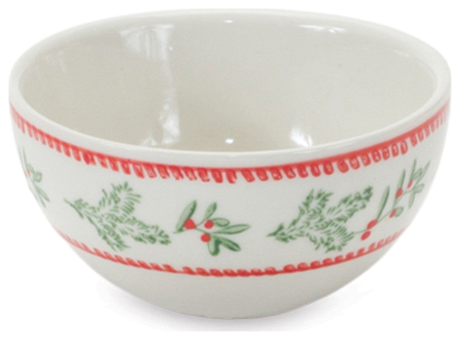 Stoneware Mistletoe Bowl, Set of 3