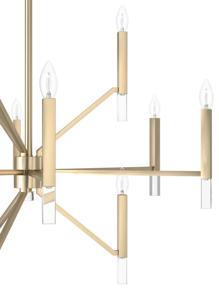 Hunter Sunjai Alturas Gold 12 Light 3-Tier Chandelier Light