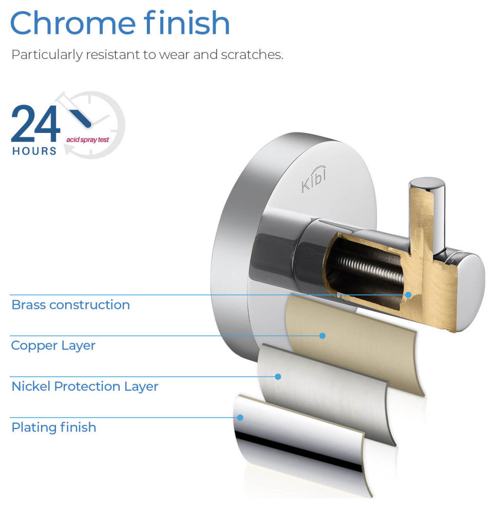 Circular Bathroom Robe Hook KBA1401, Chrome