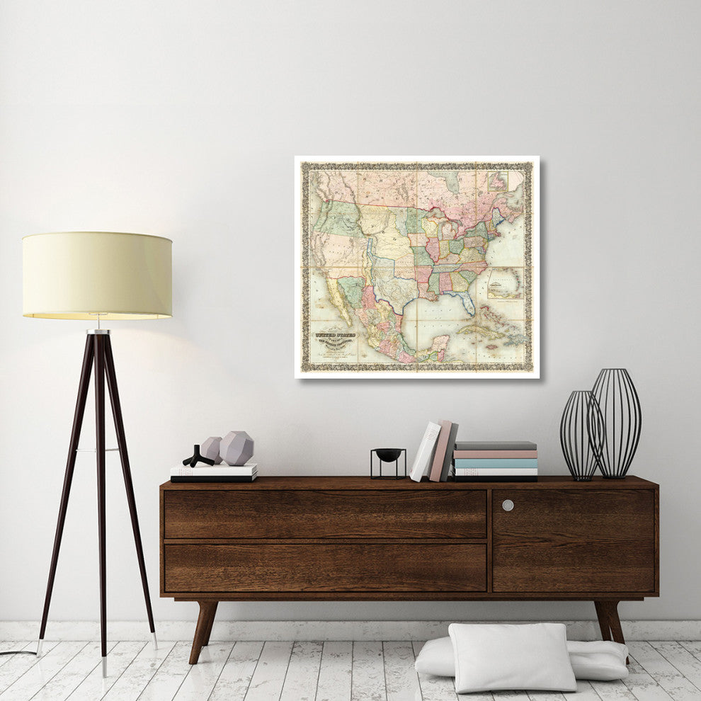 "Map of The United States of America, 1848" Print by J. H. Colton, 42"x38"