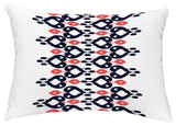 Boho Chic 14"x20" Decorative Abstract Outdoor Throw Pillow, Navy Blue