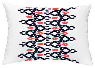 Boho Chic 14"x20" Decorative Abstract Outdoor Throw Pillow, Navy Blue