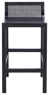 Safavieh Saito Lowback Cane Center Stool, Black