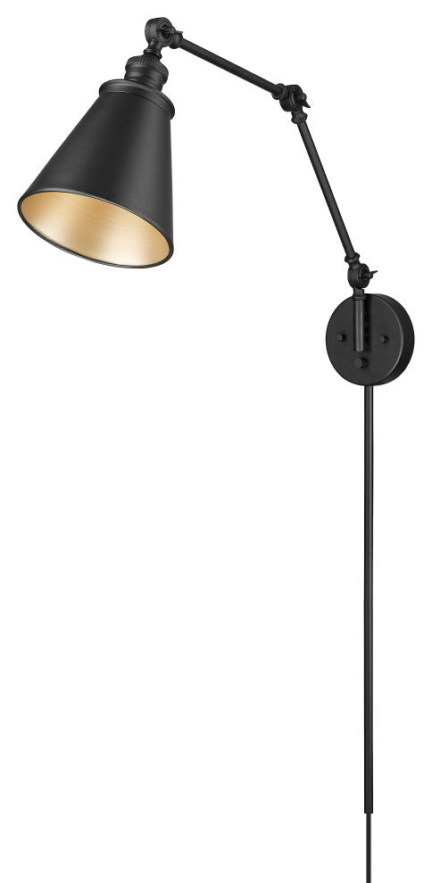 Evonne 1 Light 7.25 in. Swing Arm Wall Lamp Plug In/Wall Mount