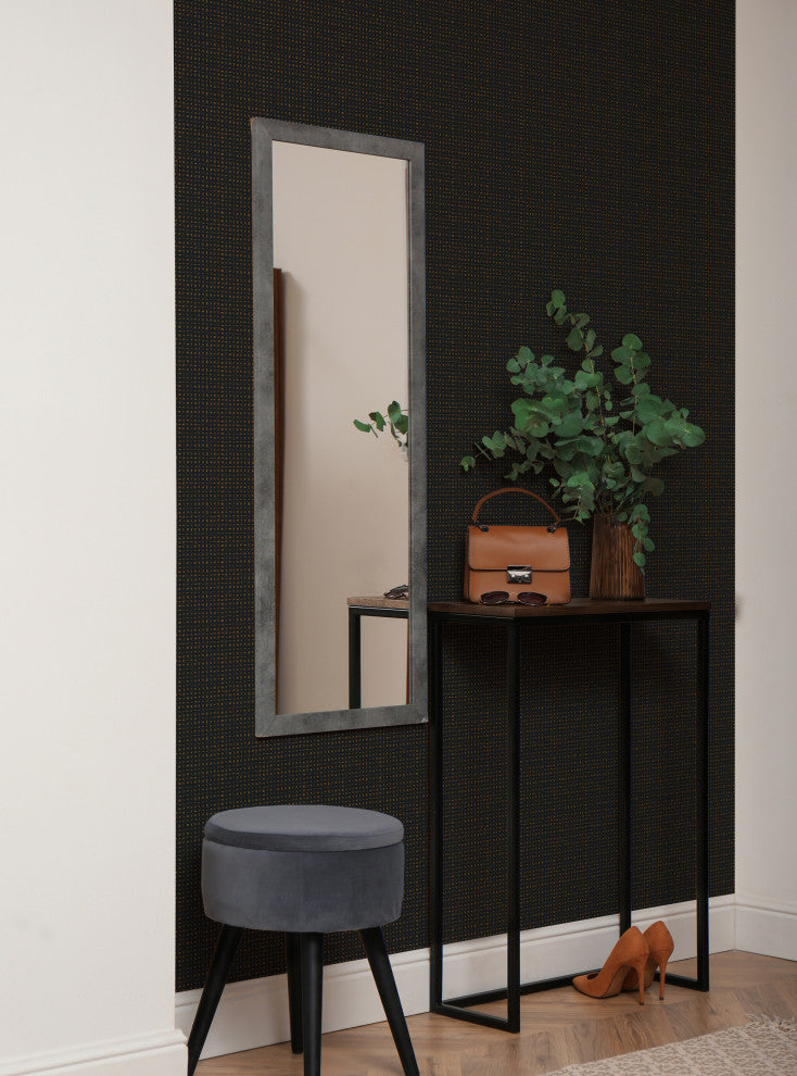 Burlap Hash Pattern Peel and Stick Vinyl Wallpaper, Onyx, 24"w X 108"h