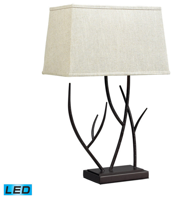 Winter Harbour Hammered Iron LED Table Lamp In Bronze