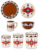 Del Sol Aztec Southwestern Dinnerware and Canister Set, 19 Piece