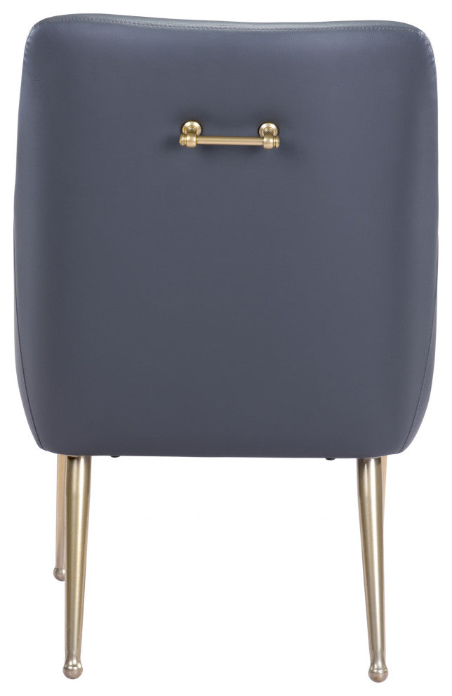 Gold and Gray Faux Leather Comfy Armchair