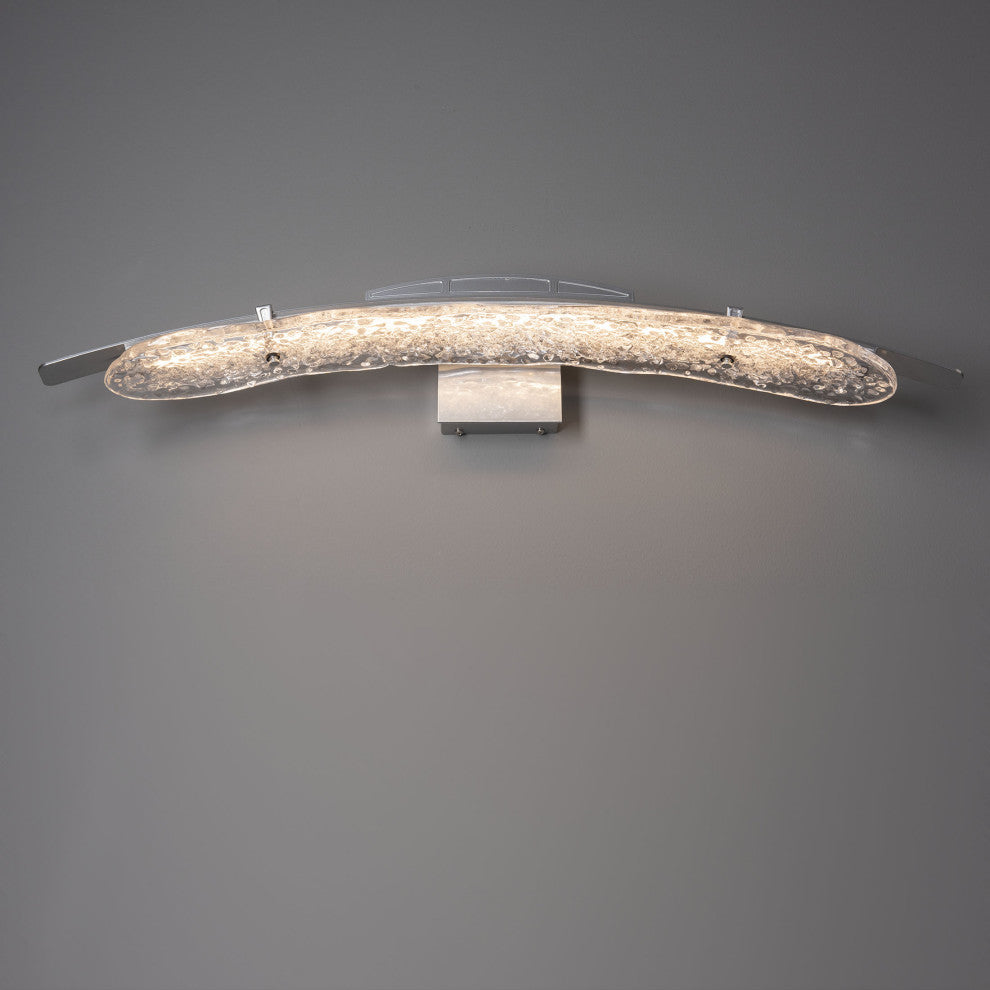 Glissade LED Bath Sconce Sterling Clear Glass