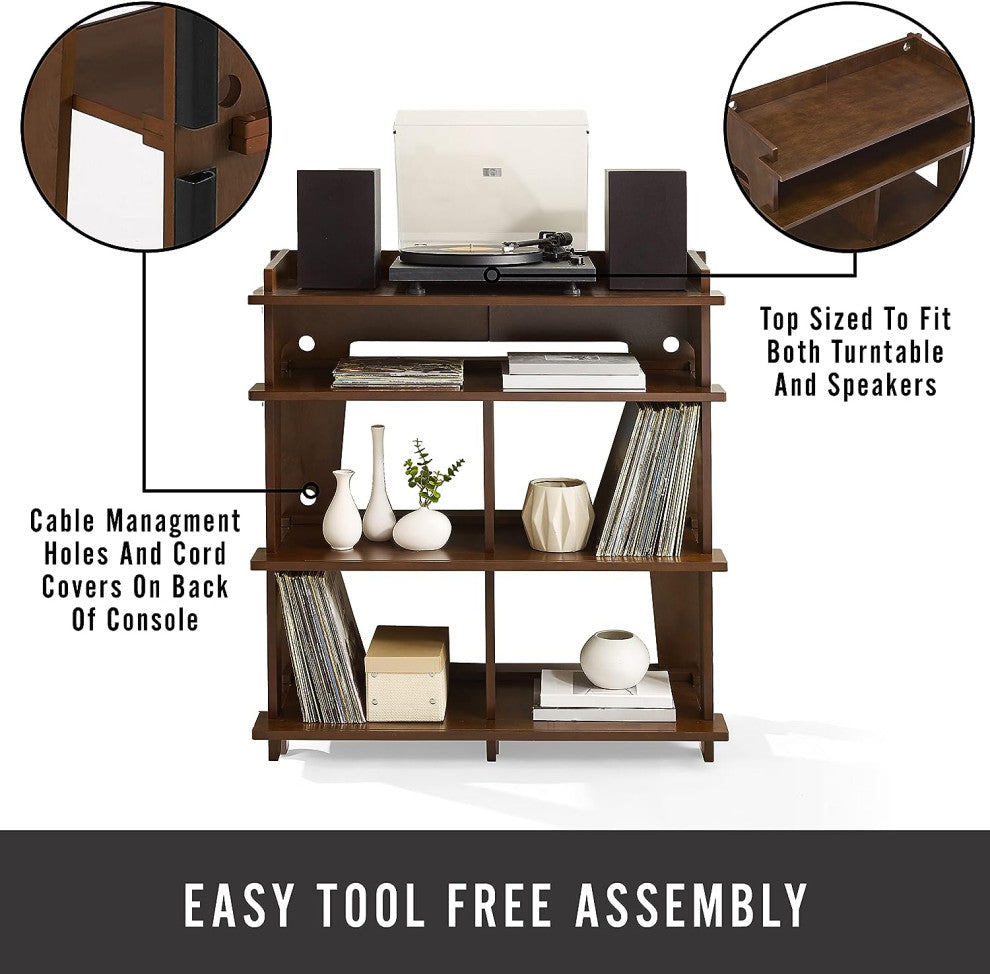 Soho Record Storage Console In Mahogany