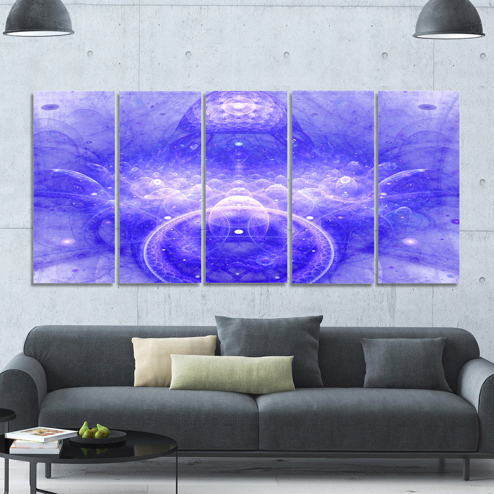 Infinite Blue Boundaries of World, Floral Canvas Art Print, 60"x28", 5 Panels