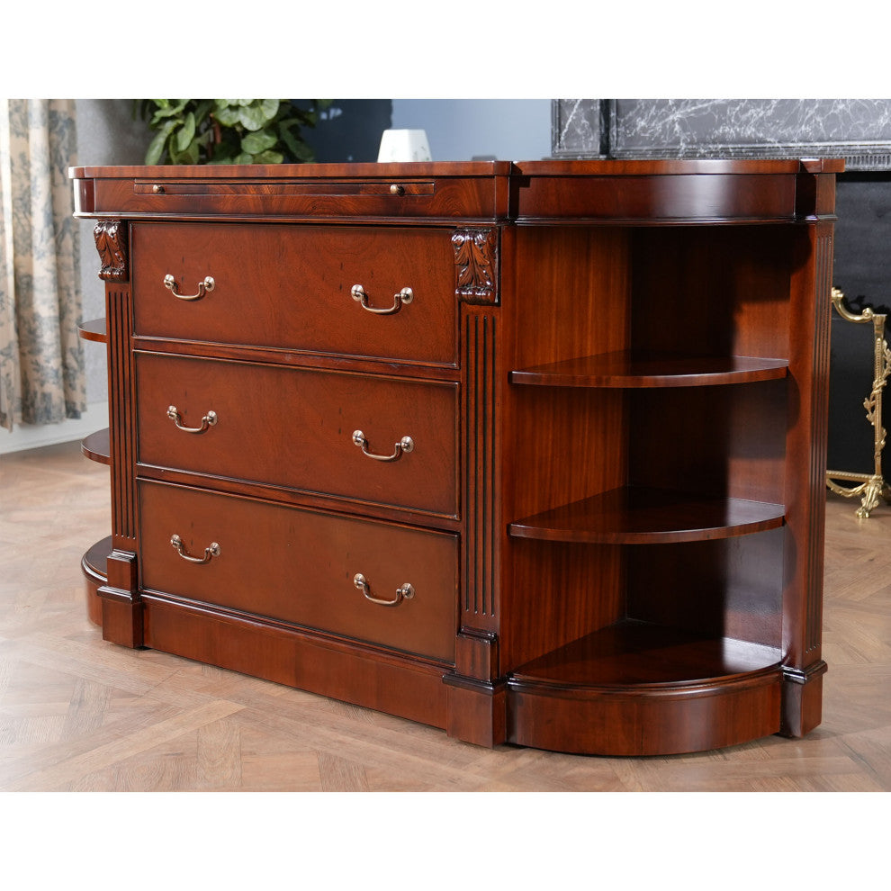 NOF115 Mahogany Credenza With Pullout Slide
