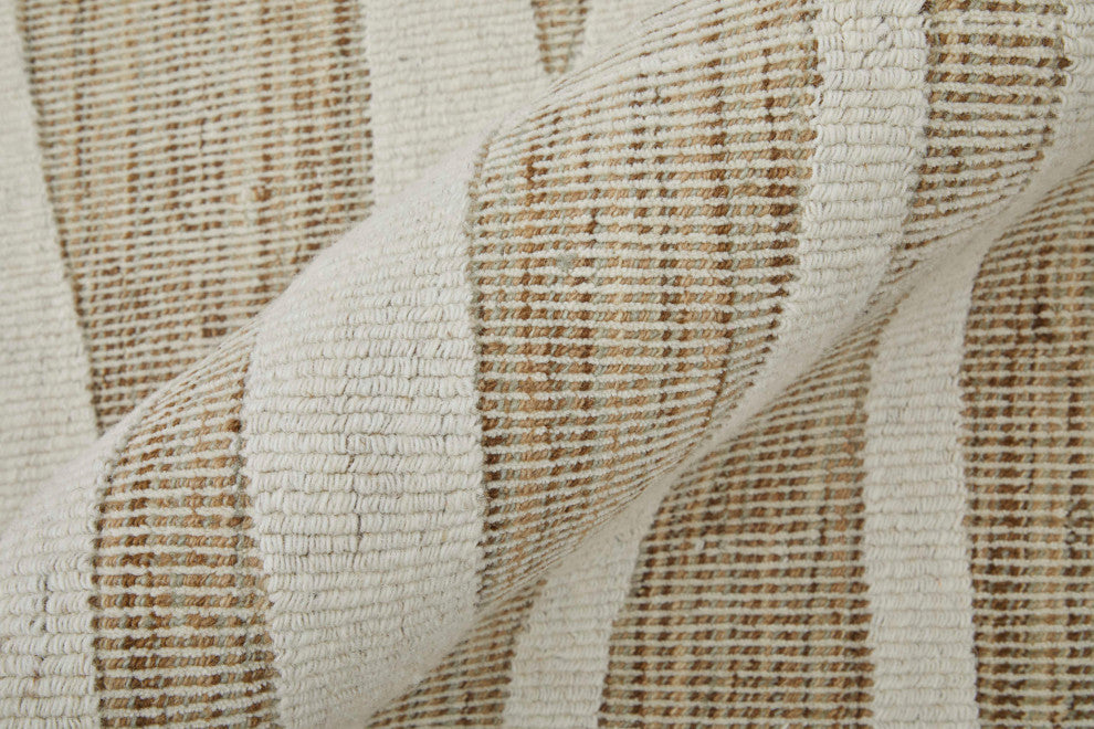 Peconic T8009 Modern/Industrial/Casual Area Rug, Tan/Ivory, 2'x3'