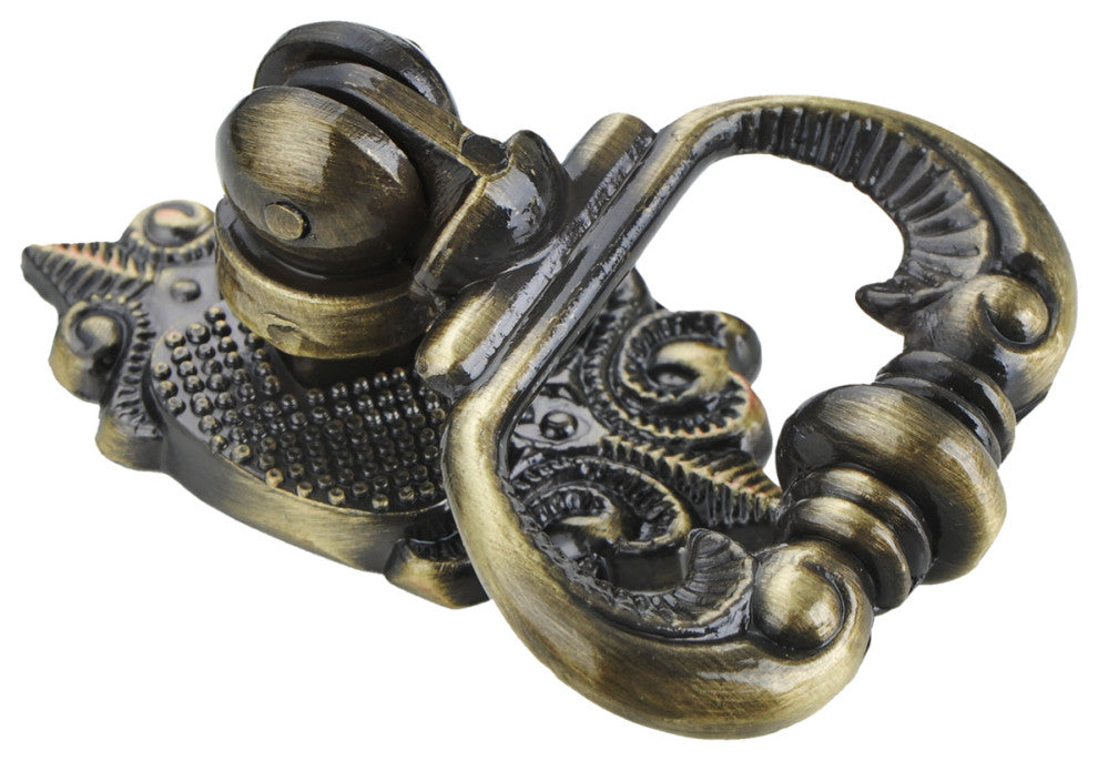 Utopia Alley Vallia Drop Ring Cabinet Pull, 2.6", Antique Brass, 5 Pack
