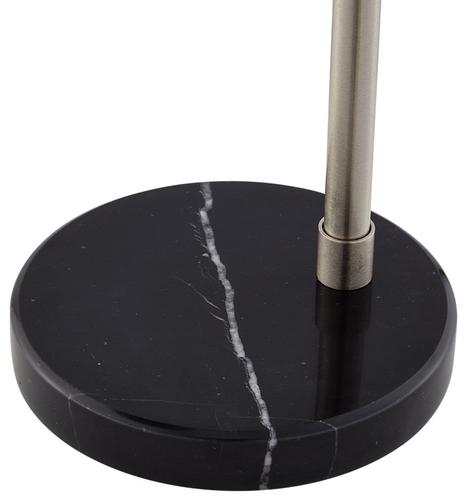 Inspired Home Emmalin Table Lamp, Marble Stone Base, Stainless Steel