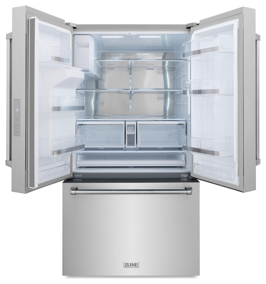 ZLINE 36" Standard Depth Refrigerator, Stainless With Water Dispenser RSM-W-36