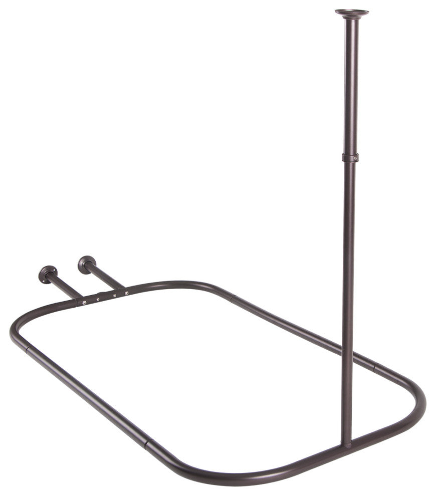 Utopia Alley Rustproof Aluminum Hoop Shower Rod With Ceiling Support for Clawfoo