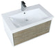 Scopi Modern 30" Rustic Acacia Bathroom Vanity, Labaro Brushed Nickel Faucet