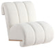 Swoon Faux Sheepskin Upholstered Accent Chair, Cream, White Oak Veneer