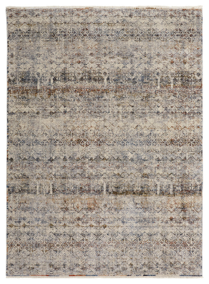 Weave & Wander Frencess Global Rug, Silver/Cotton, 7'-10" x 9'-6" Rug