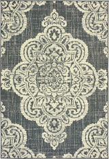 Oriental Weavers Marina Grey/ Ivory Oriental Indoor/Outdoor Rug 6'7"X9'6"