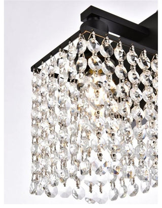 Living District Phineas 1-Light Metal Bath Sconce in Black and Clear