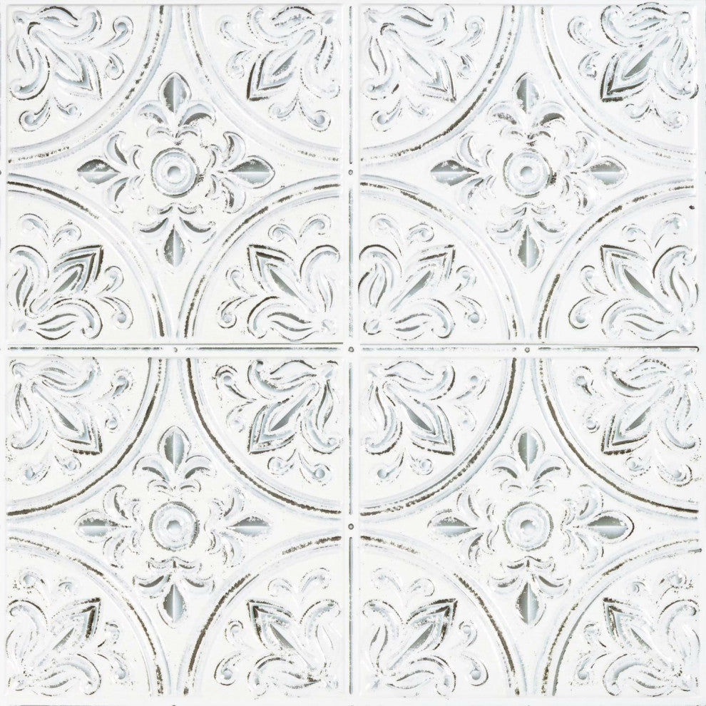 White Tin Peel And Stick Tile Backsplash