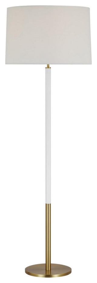 Visual Comfort Studio Monroe Floor Lamp in Burnished Brass And Gloss White by