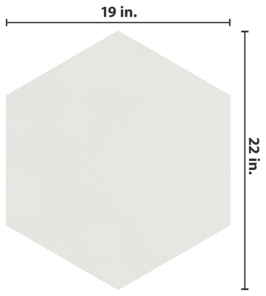 Textile Basic Grand Hex White Porcelain Floor and Wall Tile Sample