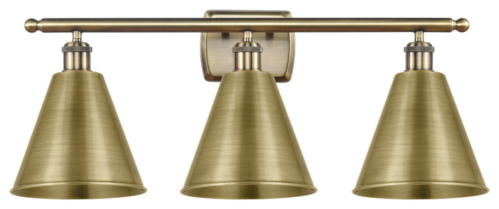 Ballston Cone Bath Vanity Light, Antique Brass, Antique Brass