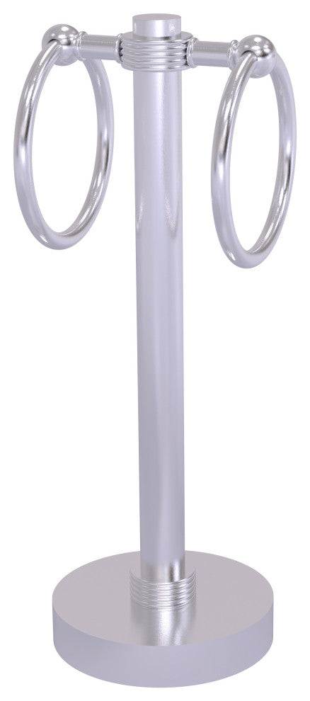 Vanity Top 2 Towel Ring with Groovy Accents, Satin Chrome